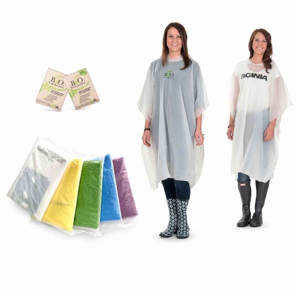 Kompostierbare Eco-Event-Regenponchos