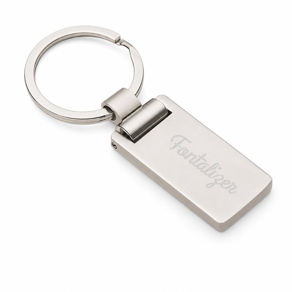 Schlüsselanhänger aus Metall (mattes Silber)