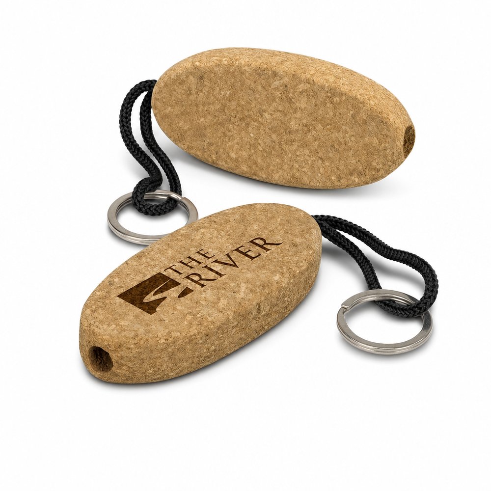 Chunky Cork Floating Keyring — Branded