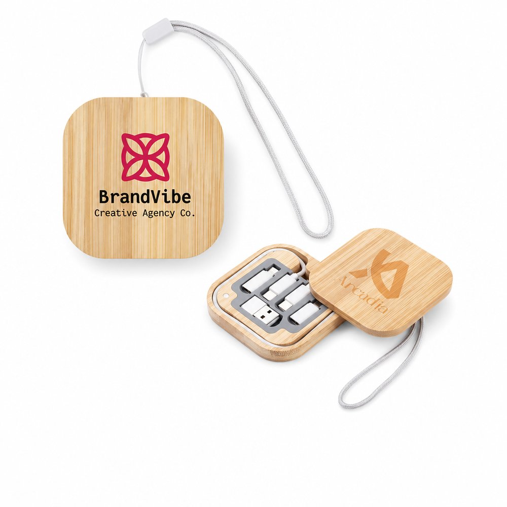 Quadratische Ladekabel-Sets (Weizenstroh)