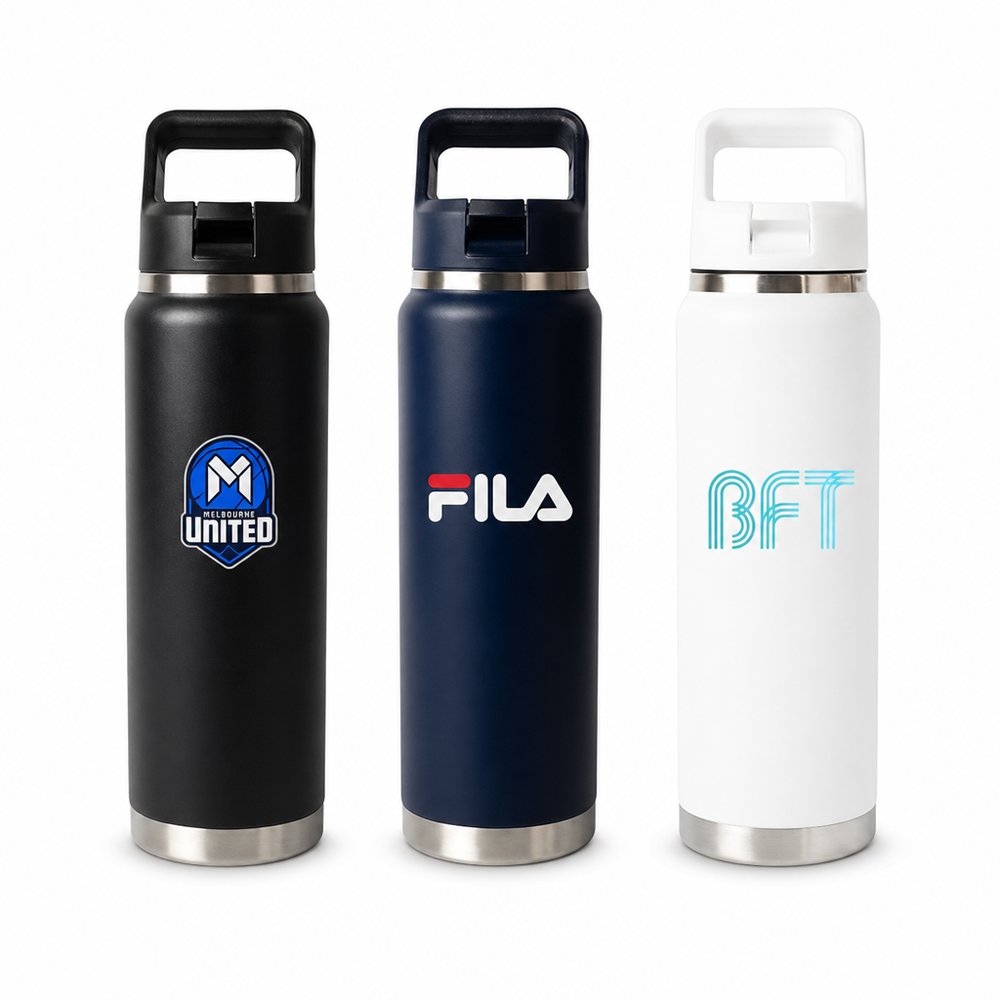 Gebrandetes Drinkware — Edelstahl-Trinkflaschen (750ml, Pulverbeschichtet)