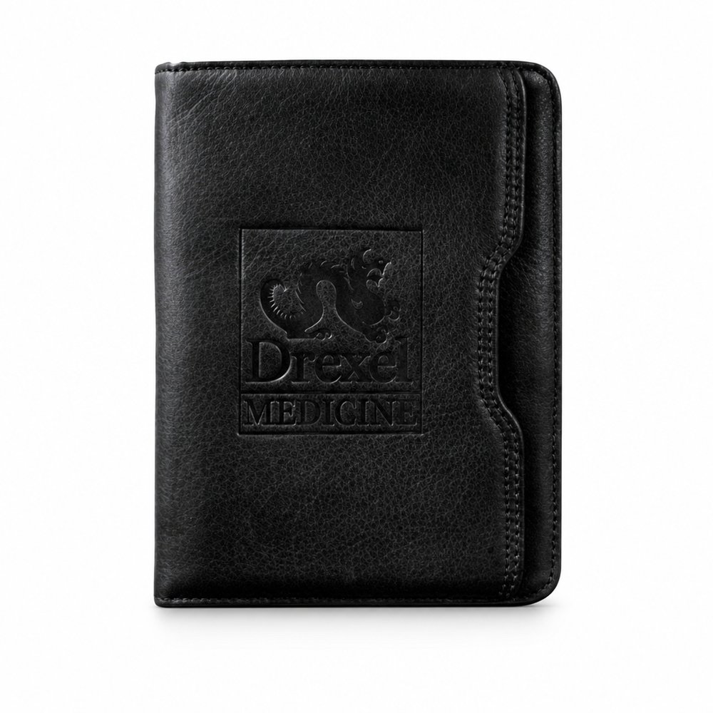 Personalisierte Executive-Reisebrieftasche aus schwarzem Leder