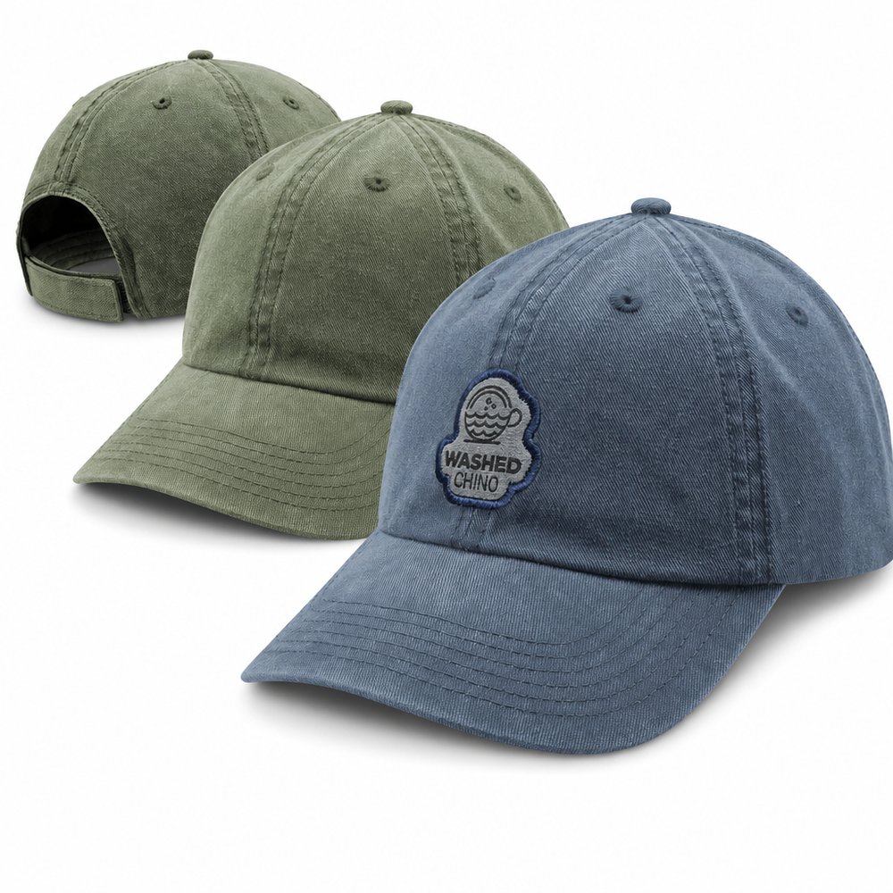 Washed Chino Baumwoll-Twill Cap