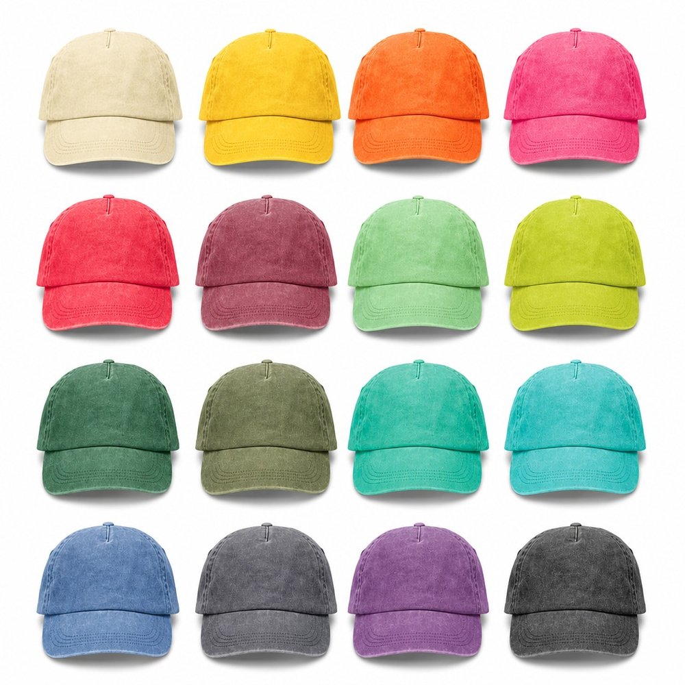 Vintage Washed Cap mit fünf Panels