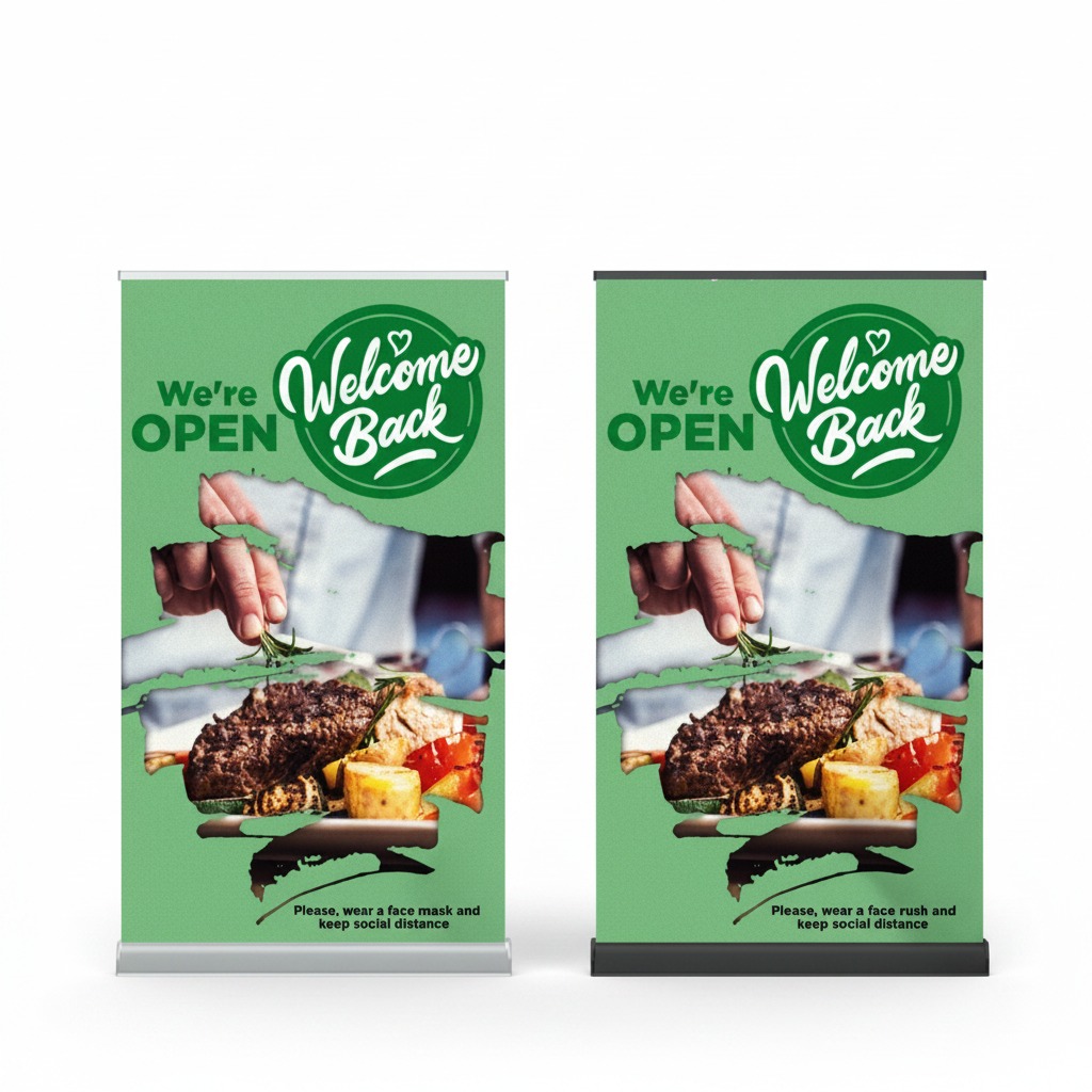 Blickdichtes Satin-Pull-Up-Banner