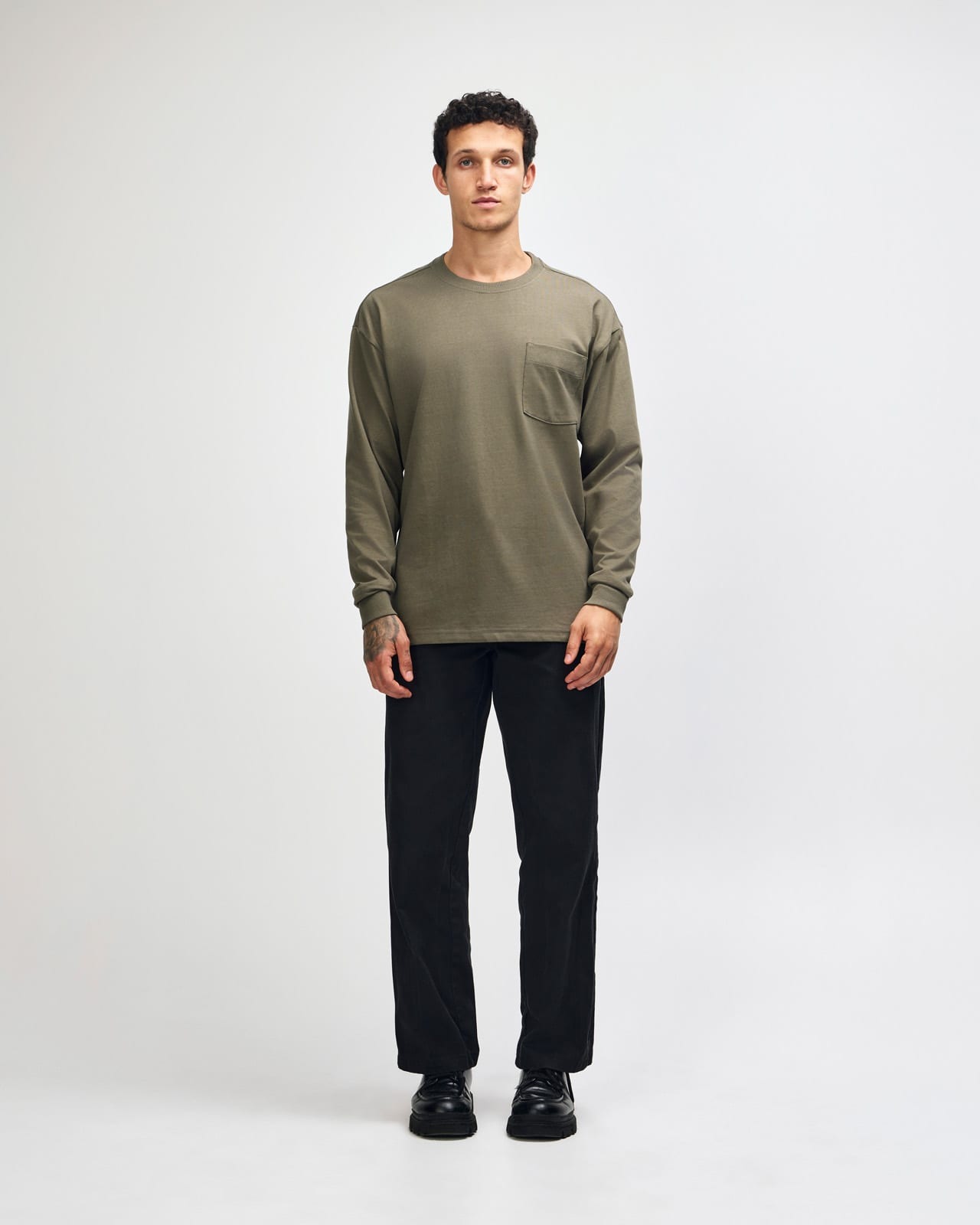American Apparel Super Heavyweight Langarm-Shirt mit Brusttasche 9410