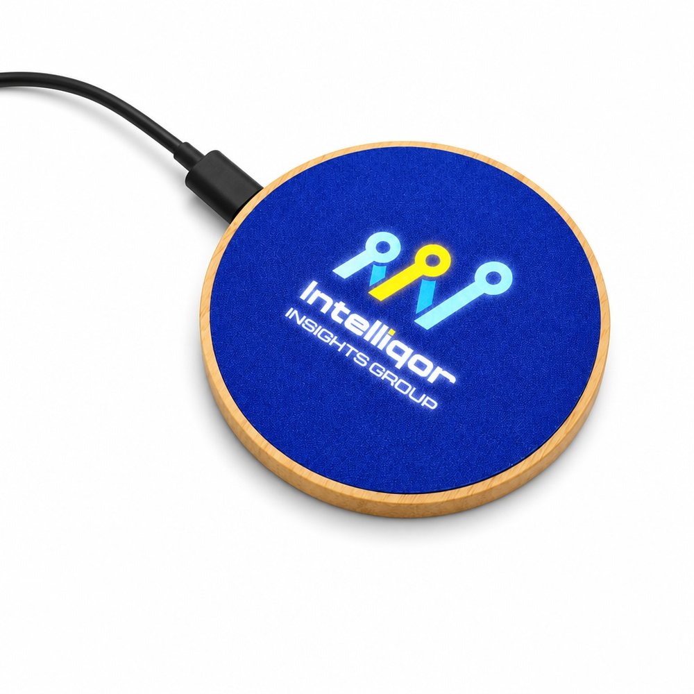 Crescent Bambus-Wireless-Charger mit Logo-Licht