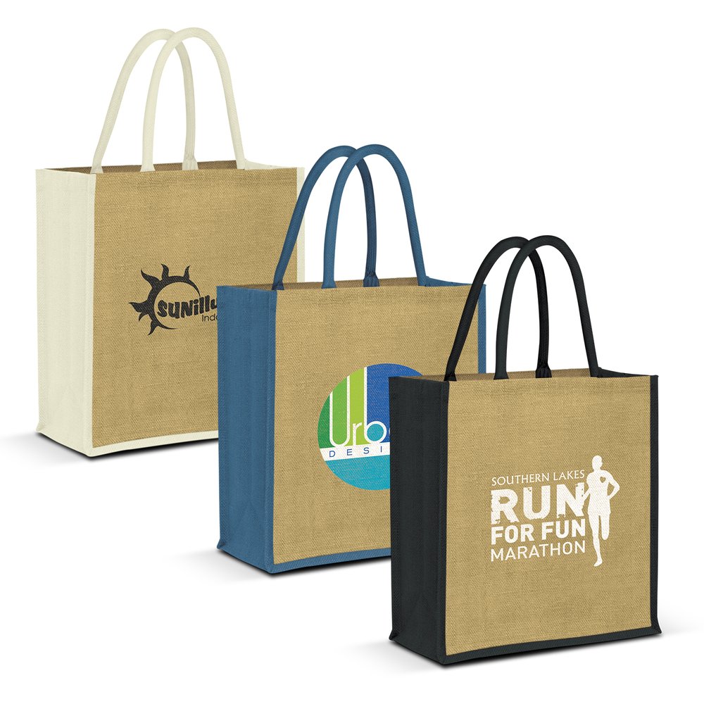 Lanza Laminierter Jute-Shopper mit gepolsterten Trägern