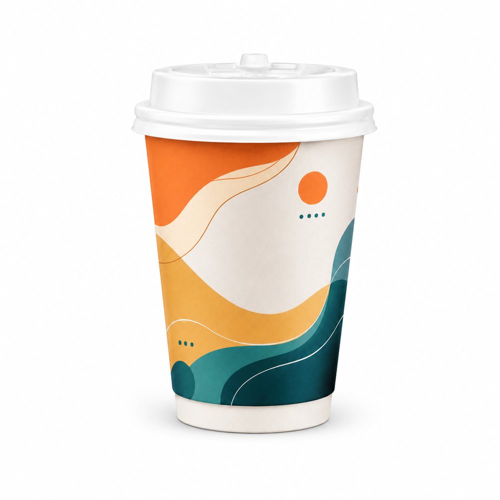 Doppelwandiger Pappbecher 280ml mit Druck