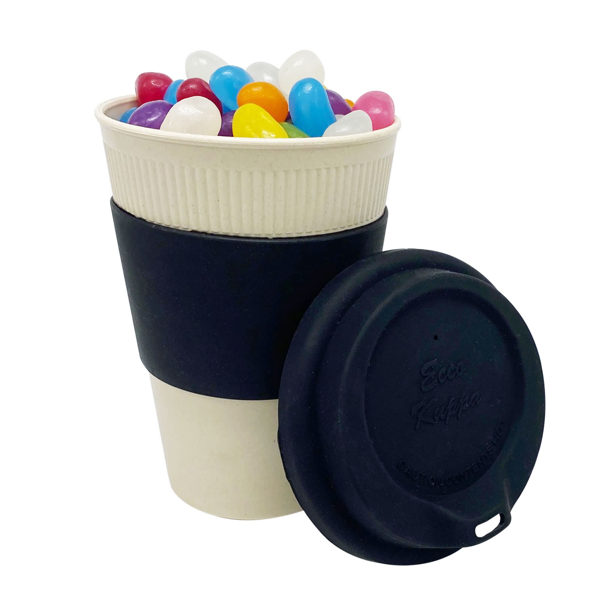 Bambus-Kaffeebecher mit Jelly Beans