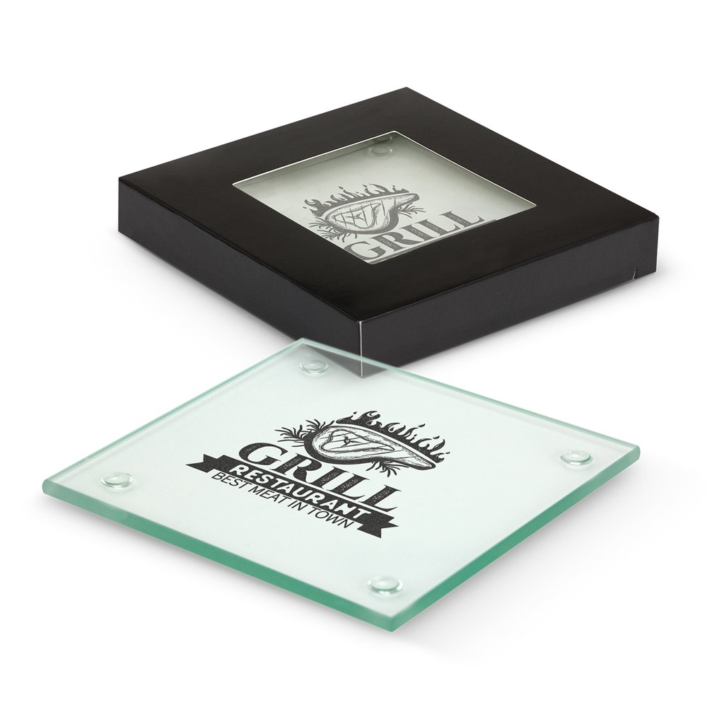 Venice Kristall-Glasuntersetzer-Set Quadratisch