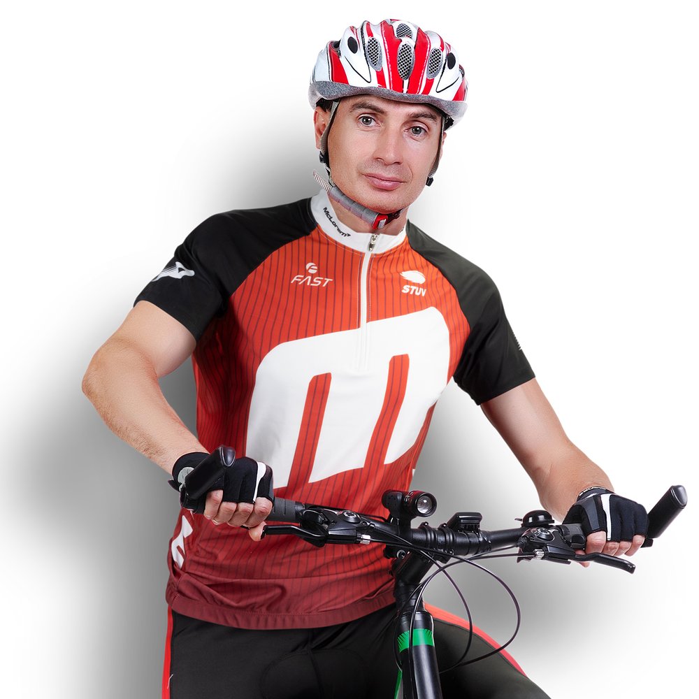 Herren-Radtrikot mit Halbzip